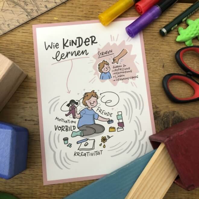 Postkarte: Wie Kinder lernen