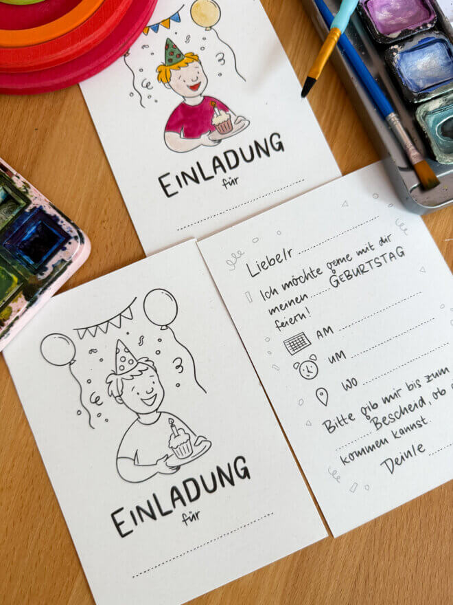 Postkarte: Einladung Kurzhaar - Selbstausmalkarte