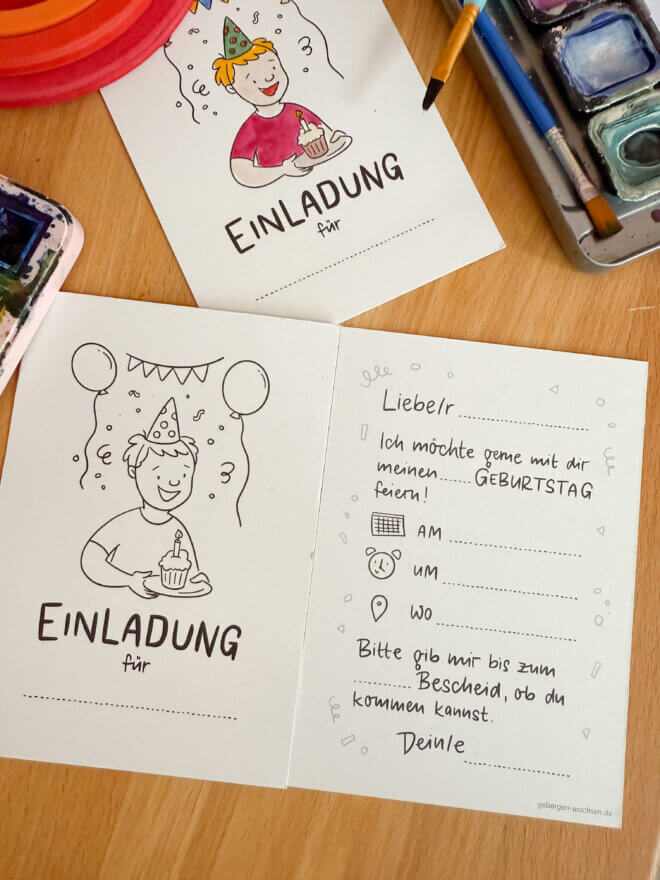 Postkarte: Einladung Kurzhaar - Selbstausmalkarte – Bild 2